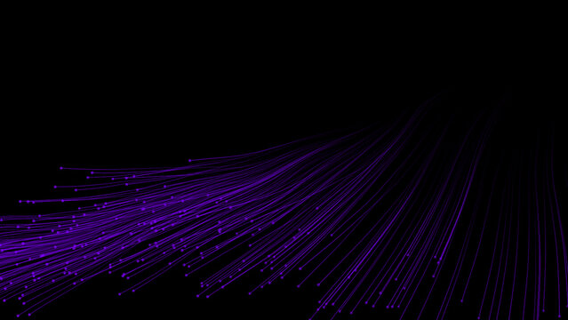 Purple color abstract designed particles slowly moving on black background, white particles background - Powered by Adobe