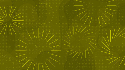 Abstract pattern yellow color exploding lines geometrical background, circular dots abstract background
