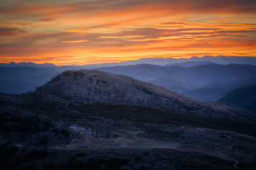 Puesta sol Sierras subbéticas, Priego de Córdoba