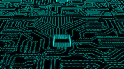 Hi-tech 3d circuit board pattern technology background, 3d mother board circuit sci-fi background