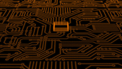 Hi-tech 3d circuit board pattern technology background, 3d mother board circuit sci-fi background