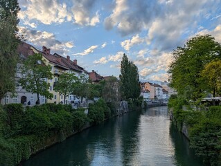 Fototapeta premium Ljubljana Riverside Charm