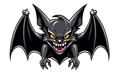 Modern black bat logo illustration