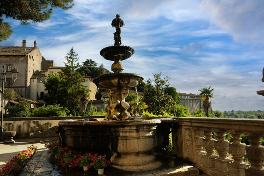 Fountain in the courtyard of Palazzo dei Priori, Municipality of Viterbo