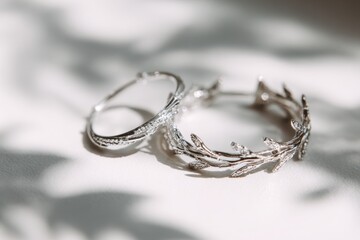 Silver Ring with Artistic Design Jewelry Ornament and Sunlight