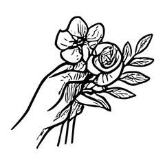 Obraz premium Hand Holding Flowers