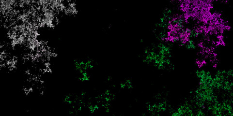 Multi colored fractal grunge distress texture. White dust and scratches on a black background. Grunge black and white crack paper rough black and white texture vector.