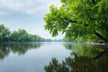 Obraz premium serene landscape essence of conflict and harmony in nature