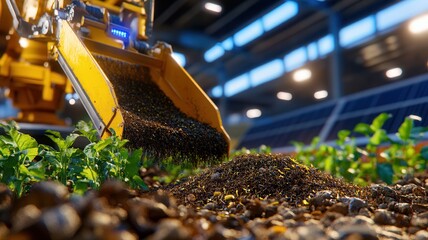 Advanced robotics in sustainable agriculture, precision farming robot enhancing crop growth with cutting-edge technology. Robotics and automation
