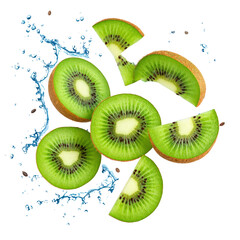 Floating Fresh Kiwi Slice with S