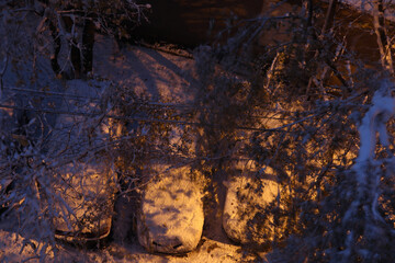 Urban winter landscape after a snowfall.