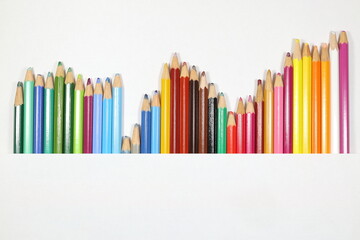 Color pencils isolated on white background.