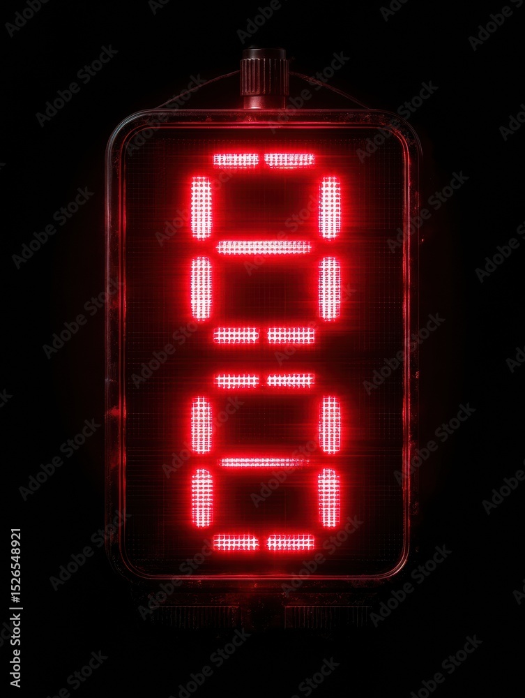 Poster Game Clock Countdown With Red Glow Showing End of Time
