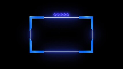 Webcam Overlay Neon Blue Loop Animation, Neon Facecam Flicker for Stream Overlay