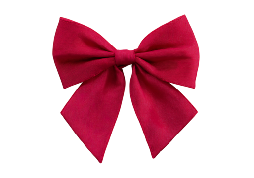 Elegant crimson red bow isolated on black background perfect for gift wrapping or holiday decorations, On Transparent Background