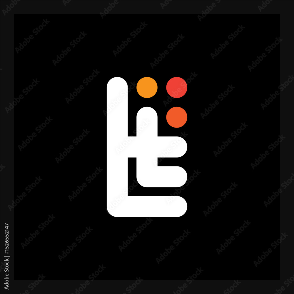 Fototapete tt - design element or icon. stylish self brand. t and t - initials logo with dots. tt - monogram or