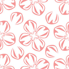 Colorful hand draw flowers seamless pattern