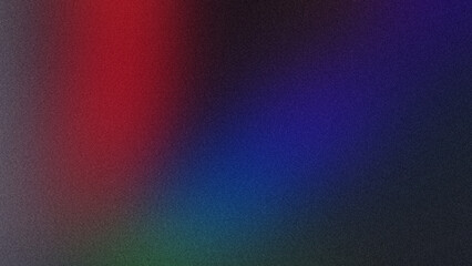 Red and blue glow on dark background, highlights with grain blur effect