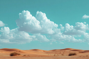 a lone horse in the desert under a blue sky