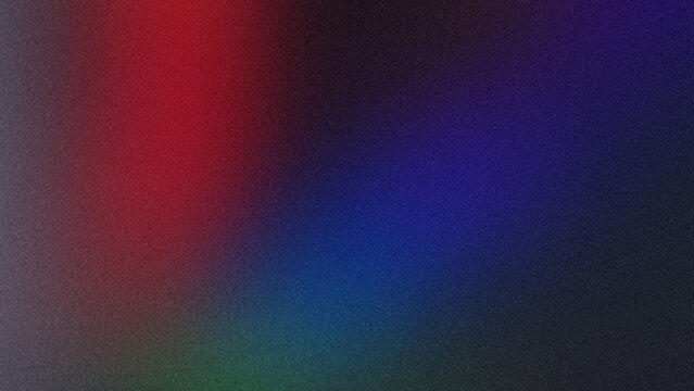 Red and blue glow on dark background, highlights with grain blur effect
