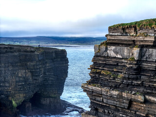 Downpatrick Head cliffs with the Atlantic Ocean Co. Mayo, Connacht province, Ireland.