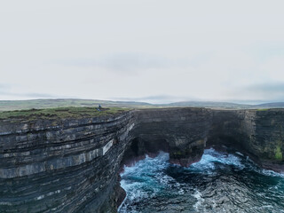 Downpatrick Head cliffs with the Atlantic Ocean Co. Mayo, Connacht province, Ireland.