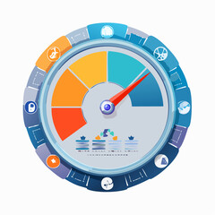 vector illustration of a speedometer
