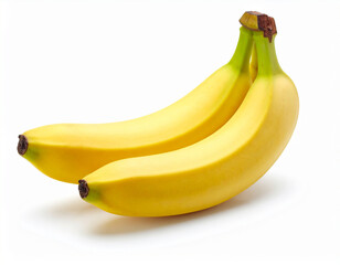 Organic Ripe Bananas on White Background – Natural Healthy Tropical Fruit Rich in Potassium
