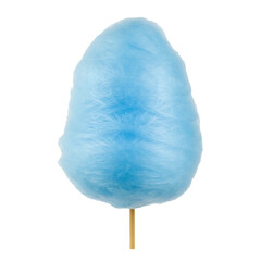 blue cotton candy isolated on transparent background