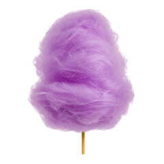 purple cotton candy isolated on transparent background
