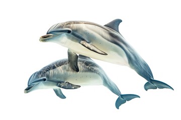 Fototapeta premium Dolphin with baby animal mammal fish.