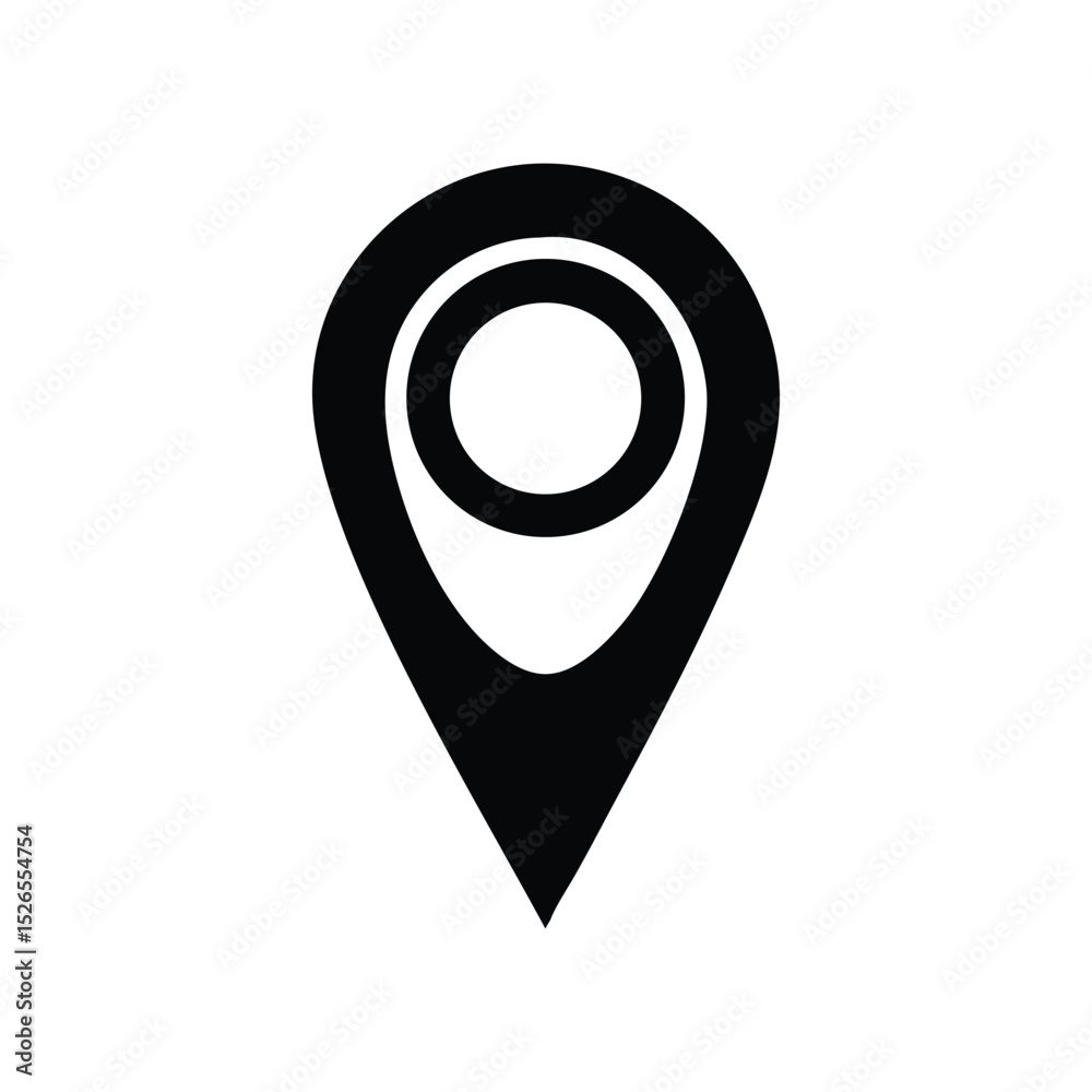 Poster map pointer pin icon set, a vector symbol for location and navigation on the web silhouette illustra