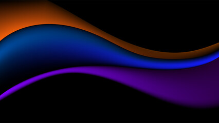 ABSTRACT DARK BACKGROUND ELEGANT GRADIENT MESH BLUE PURPLE  ORANGE SMOOTH COLOR WITH HAND DRAWN ORGANIC SHAPES DESIGN VECTOR TEMPLATE GOOD FOR MODERN WEBSITE, WALLPAPER, COVER DESIGN 