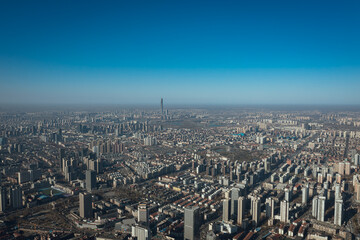 Aerial photography of the city scenery of Tianjin, China
