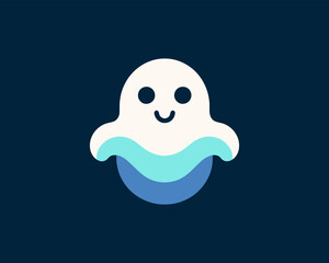 Halloween ghost logo with clean look