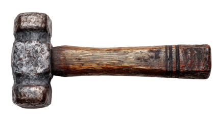 Scottish highland games hammer against a white backdrop showcasing traditional sporting equipment