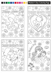 Art & Illustration Mother's day coloring page for kids and adults illustration