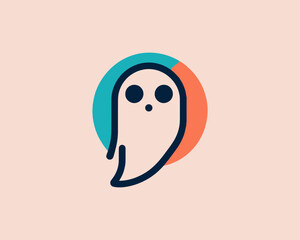 Obraz premium Modern halloween ghost symbol design vector