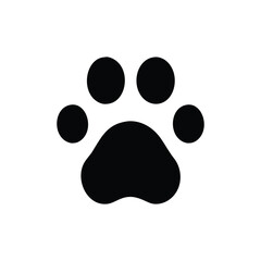 Black paw print icon illustration