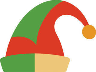 elf hat icon clipart vector on transparent background
