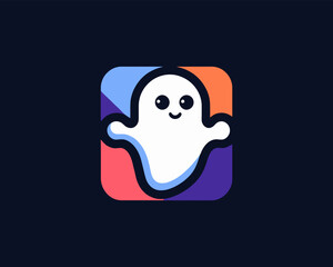 Halloween logo featuring ghost symbol vector