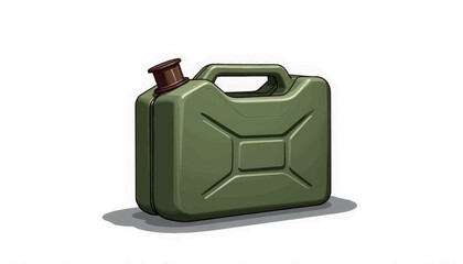 Classic olive green fuel canister illustration, industrial design