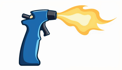 Obraz premium Vibrant gas torch with yellow flame on white background, innovation