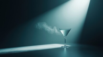 Mystical Martini: A Cool Cocktail in Teal Light