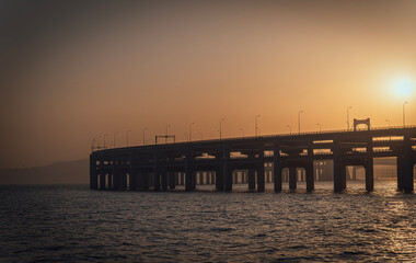High-Definition Aerial View of Xinghai Bay Bridge, Dalian, Liaoning, China