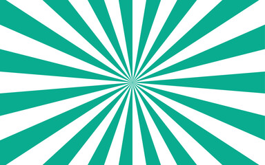 Abstract dynamic vibrant background with bright teal and white spiral rays. Sunburst pinwheel design, with sense of movement and energy. Wavy, curved stripes twist with a visual illusion of spinning