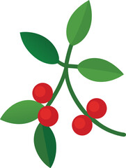 mistletoe icon clipart vector on transparent background	
