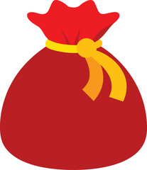 Santa's sack icon clipart vector on transparent background	
