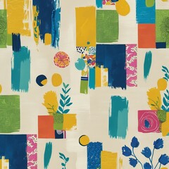 seamless pattern with watercolor paint