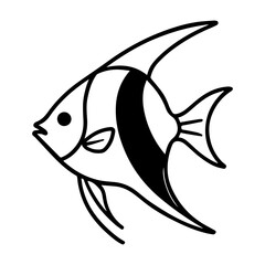 angel fish vector realistic line icon on white background
Vector line icon animal, wildlife